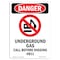 Signmission OSHA Sign, 10" Height, Rigid Plastic, Underground Gas Call, Portrait, V-1802 OS-DS-P-710-V-1802 - alternate 1